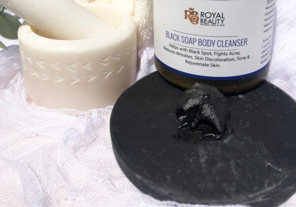 Smear of black soap on black disc
