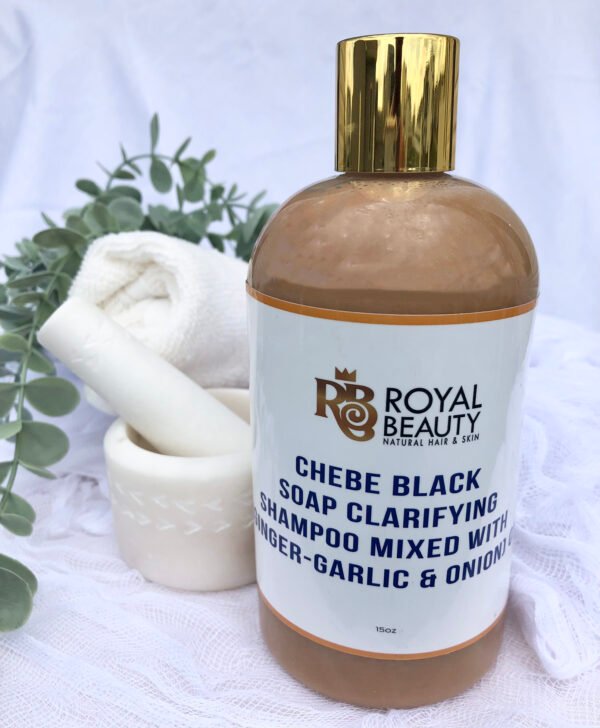 Bottle of product with mortar and pestle and face cloth