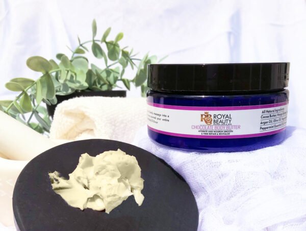 Chocolate Body Butter white on black disc